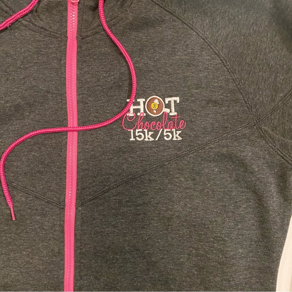 Hot chocolate run 15k/5k zip up fleece hoodie - Picture 2 of 5